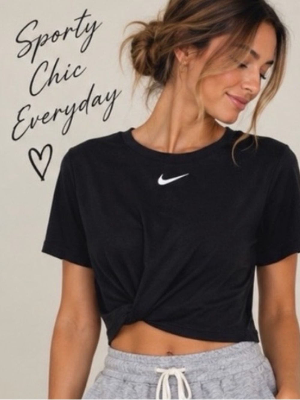 Nike Dri-Fit Black Cropped T-Shirt